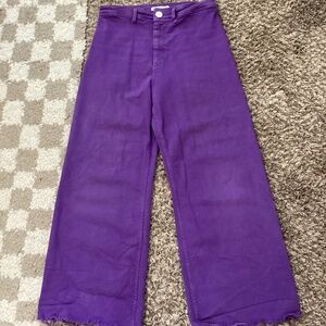 Purple ZARA wide leg jeans